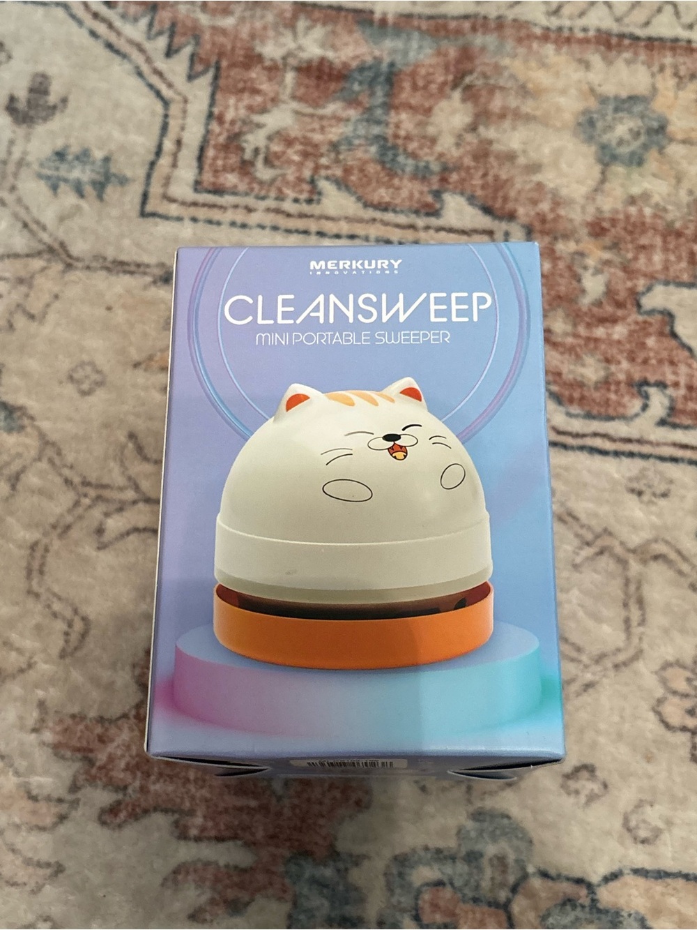 Merkury Cleansweep Mini Portable Sweeper - Cream with Orange Base